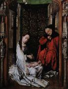 Rogier van der Weyden kristi fodelse altartavlan i miraflores oil on canvas